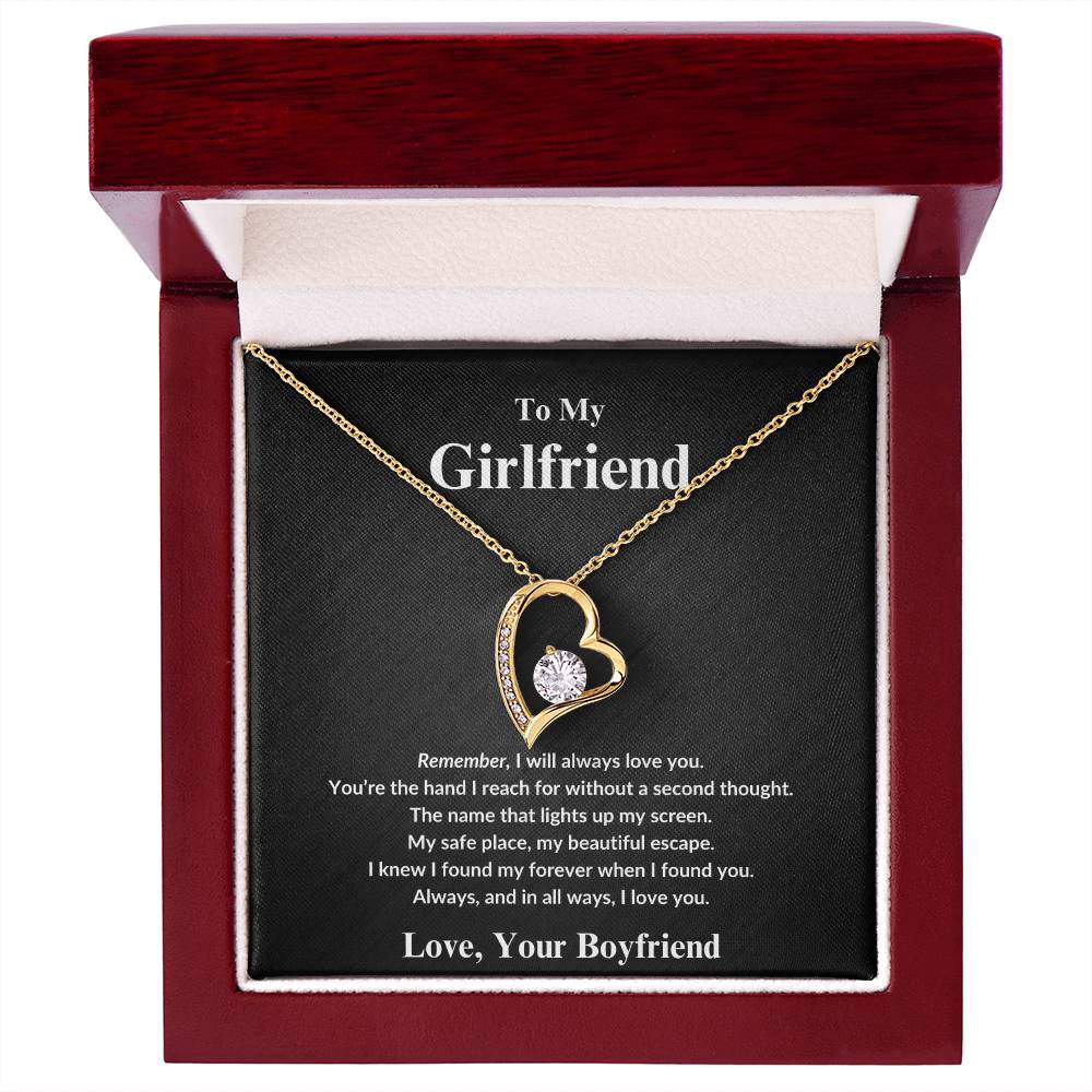 To My Girlfriend, You're the Hand I Reach For - Forever Love Necklace