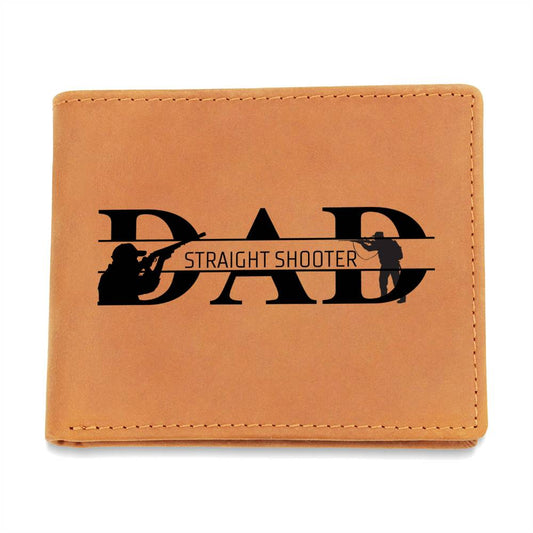 Leather Wallet - Theme:  Dad Straight Shooter