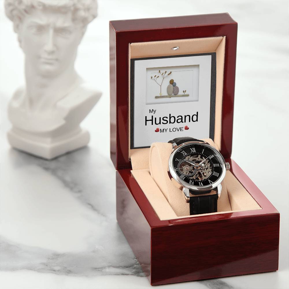 To My Husband, My Love - Men's Openwork Watch