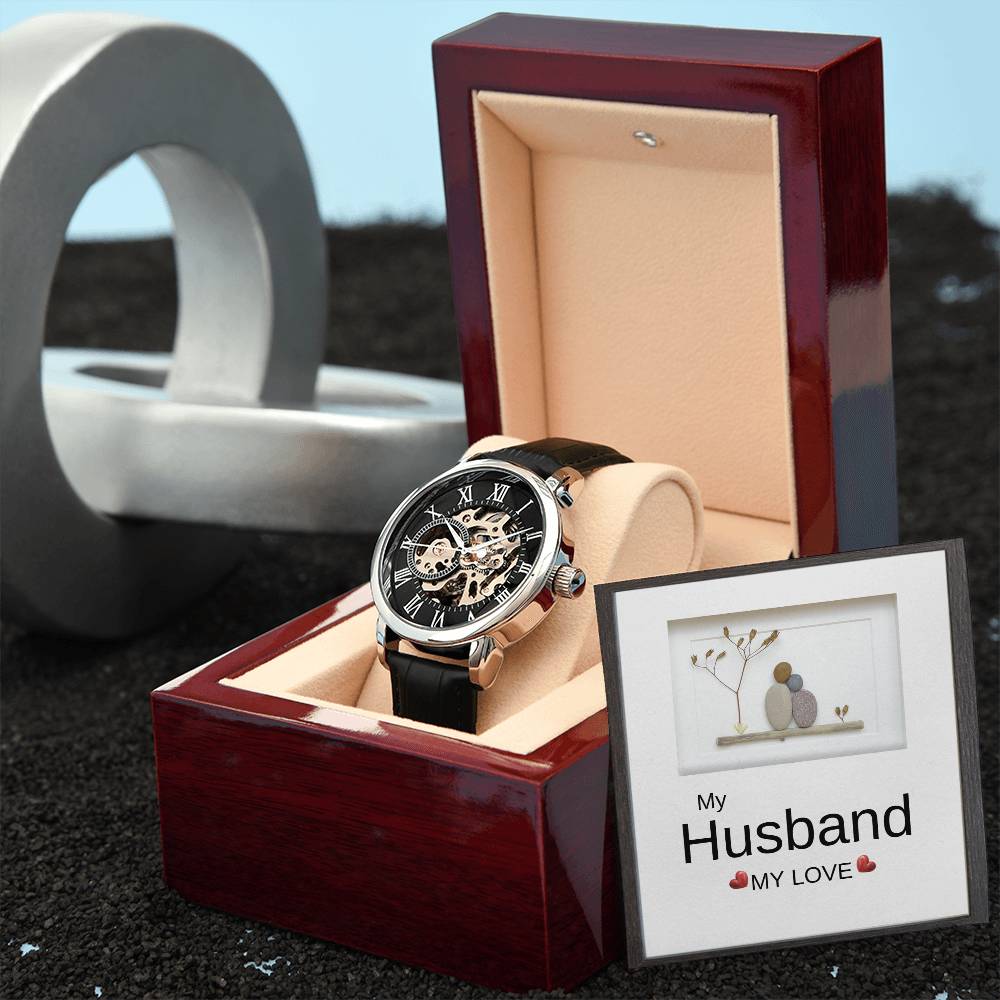 To My Husband, My Love - Men's Openwork Watch