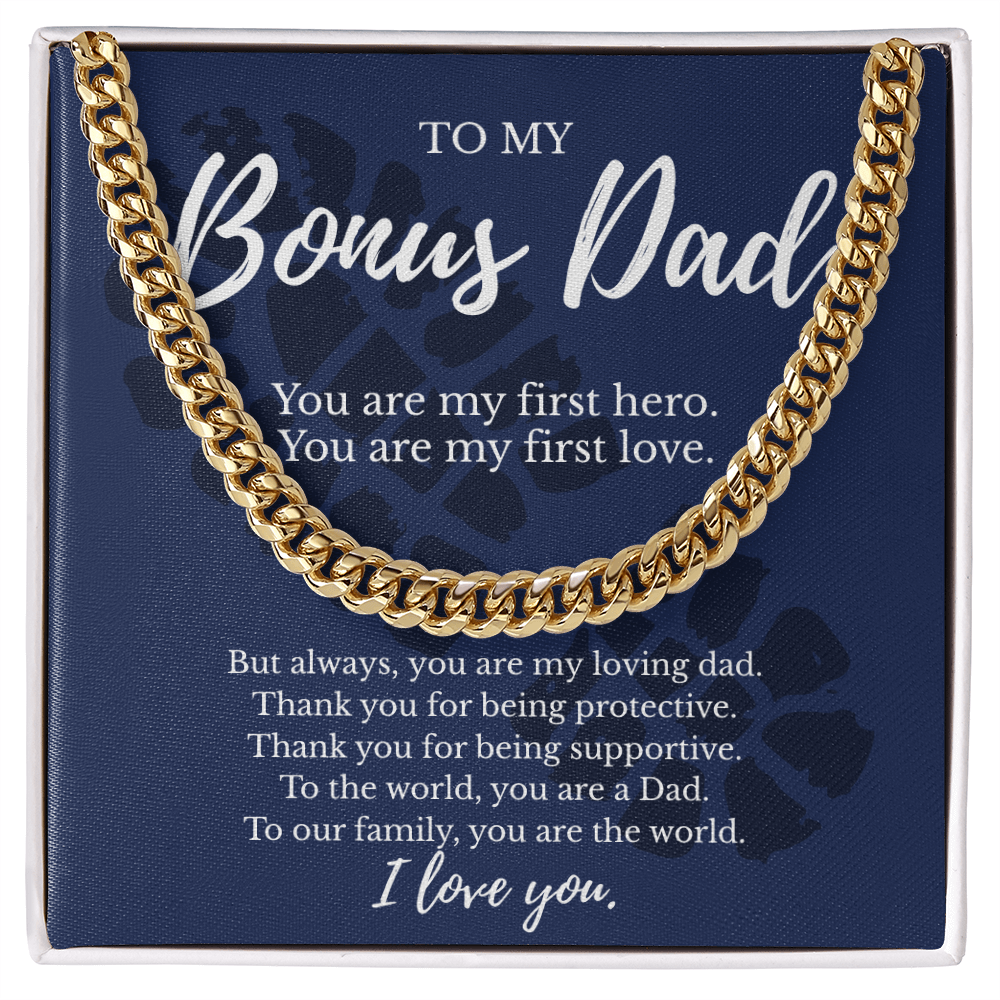 To My Bonus Dad | You Are My First Hero - Cuban Link Necklace