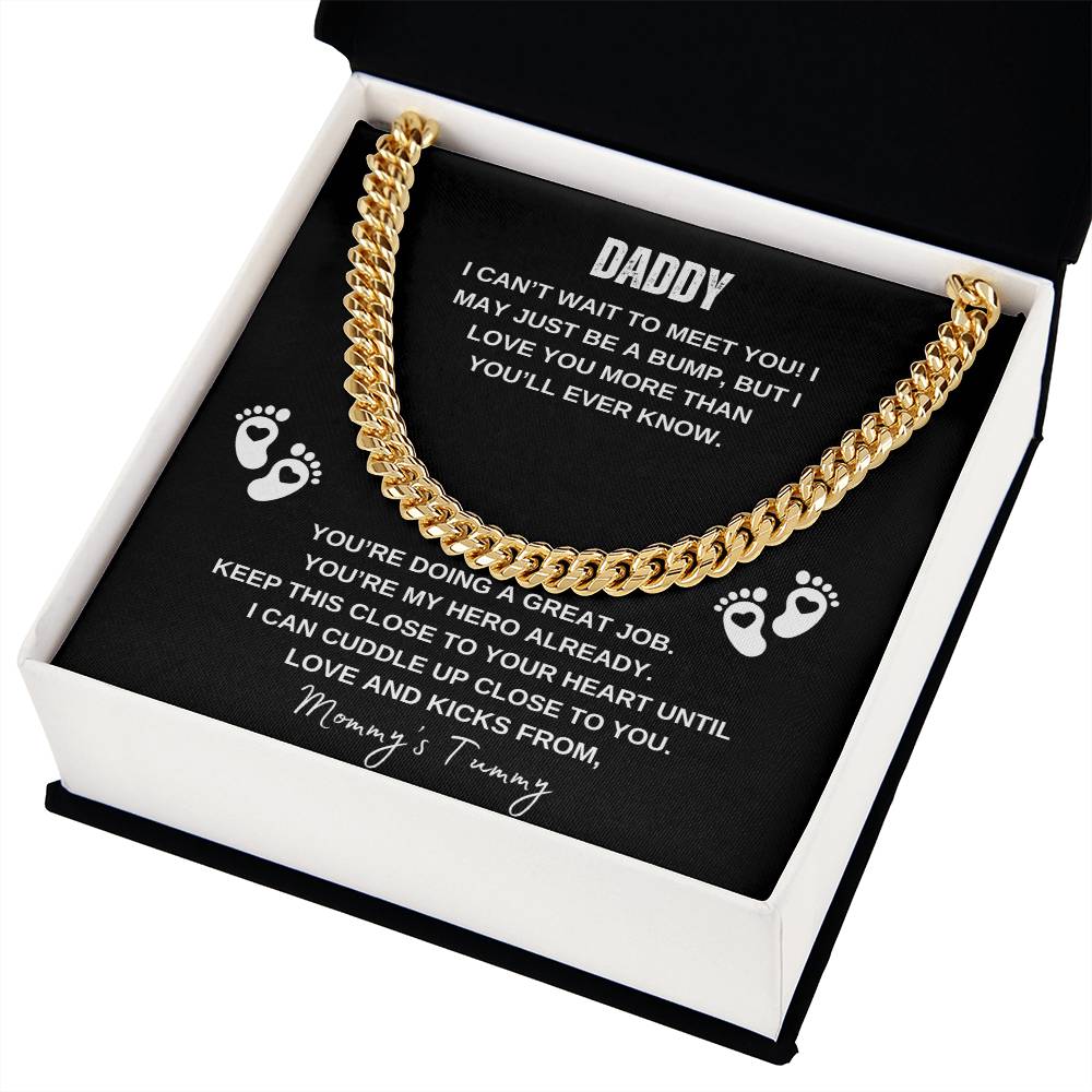 To Daddy | Can't Wait to Meet You - Cuban Link Chain
