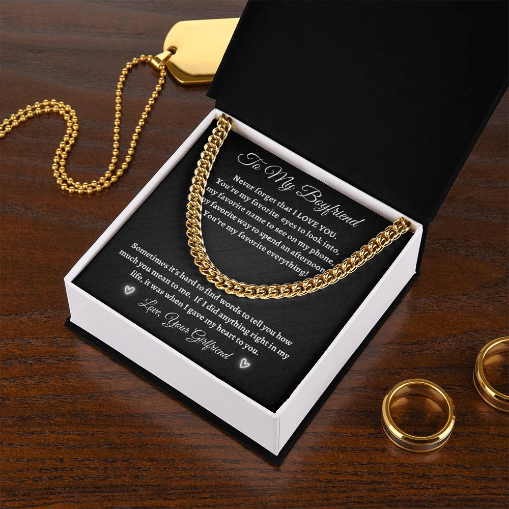 To My Boyfriend - Cuban Chain Necklace