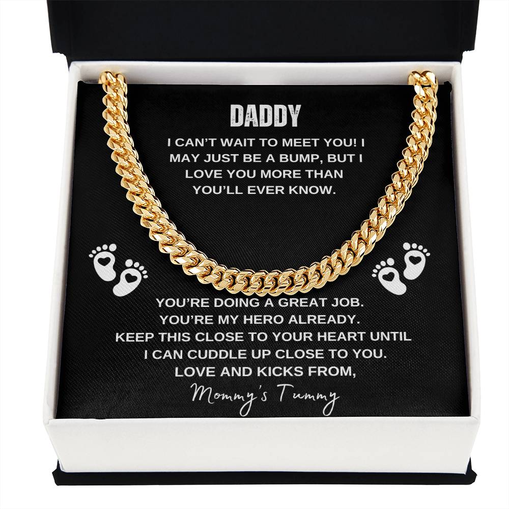 To Daddy | Can't Wait to Meet You - Cuban Link Chain