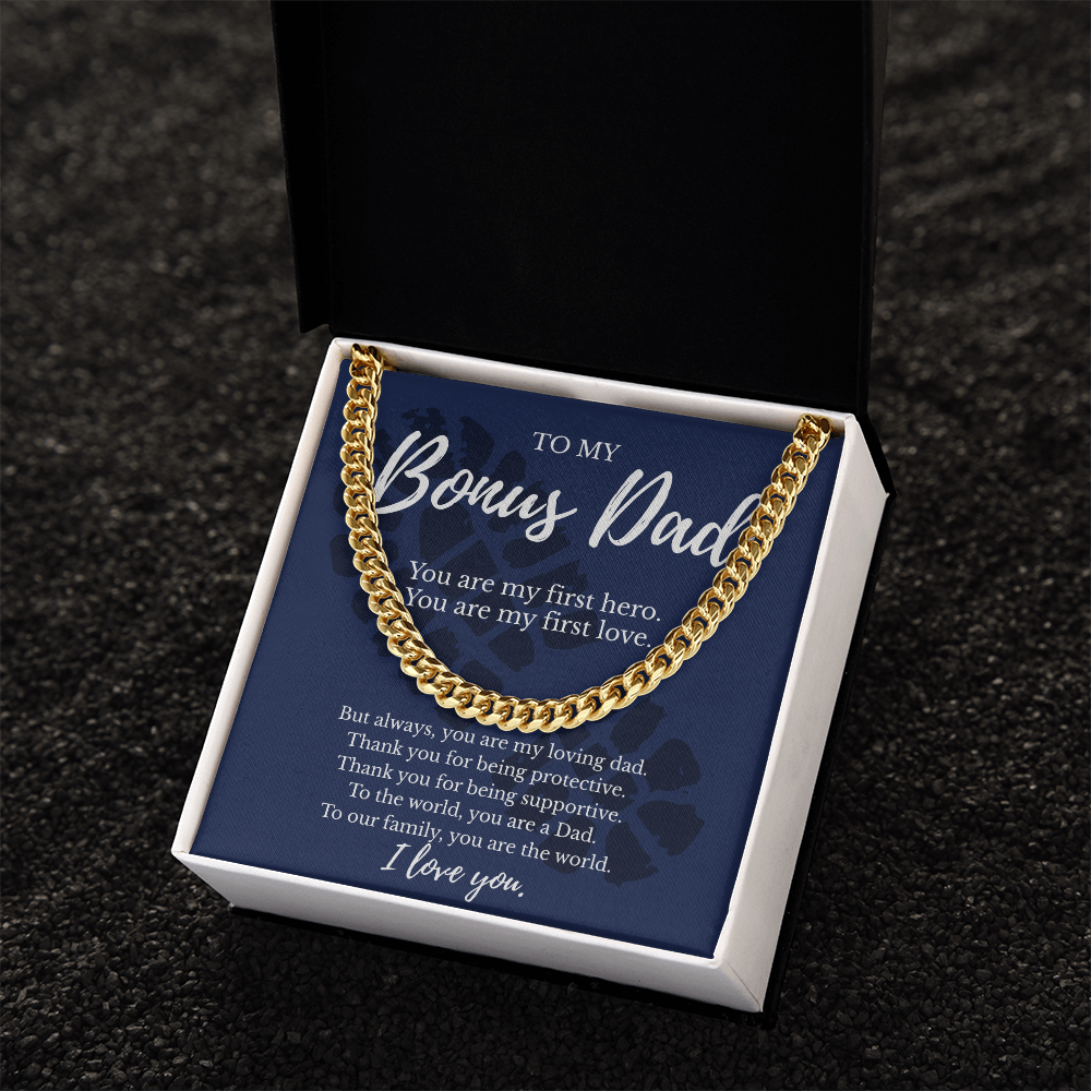 To My Bonus Dad | You Are My First Hero - Cuban Link Necklace