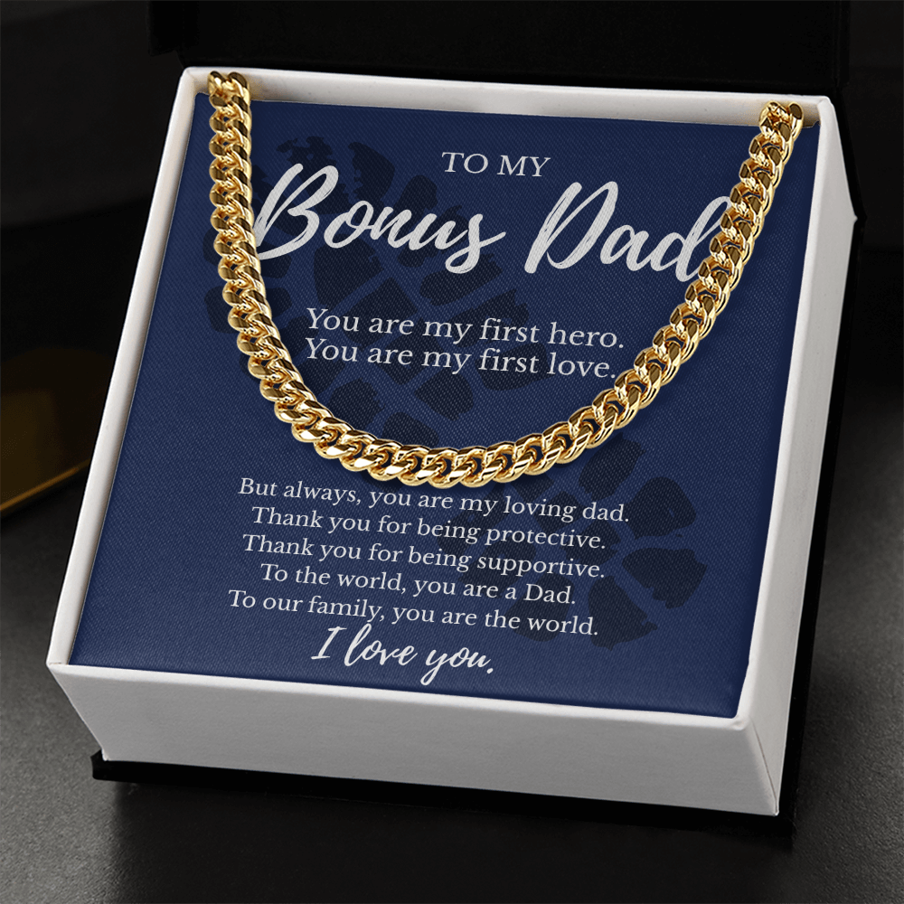 To My Bonus Dad | You Are My First Hero - Cuban Link Necklace