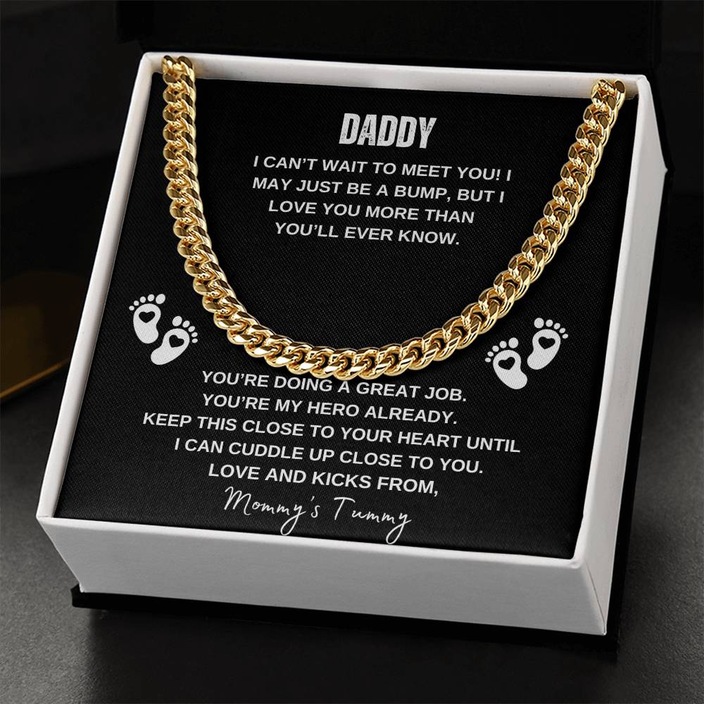To Daddy | Can't Wait to Meet You - Cuban Link Chain