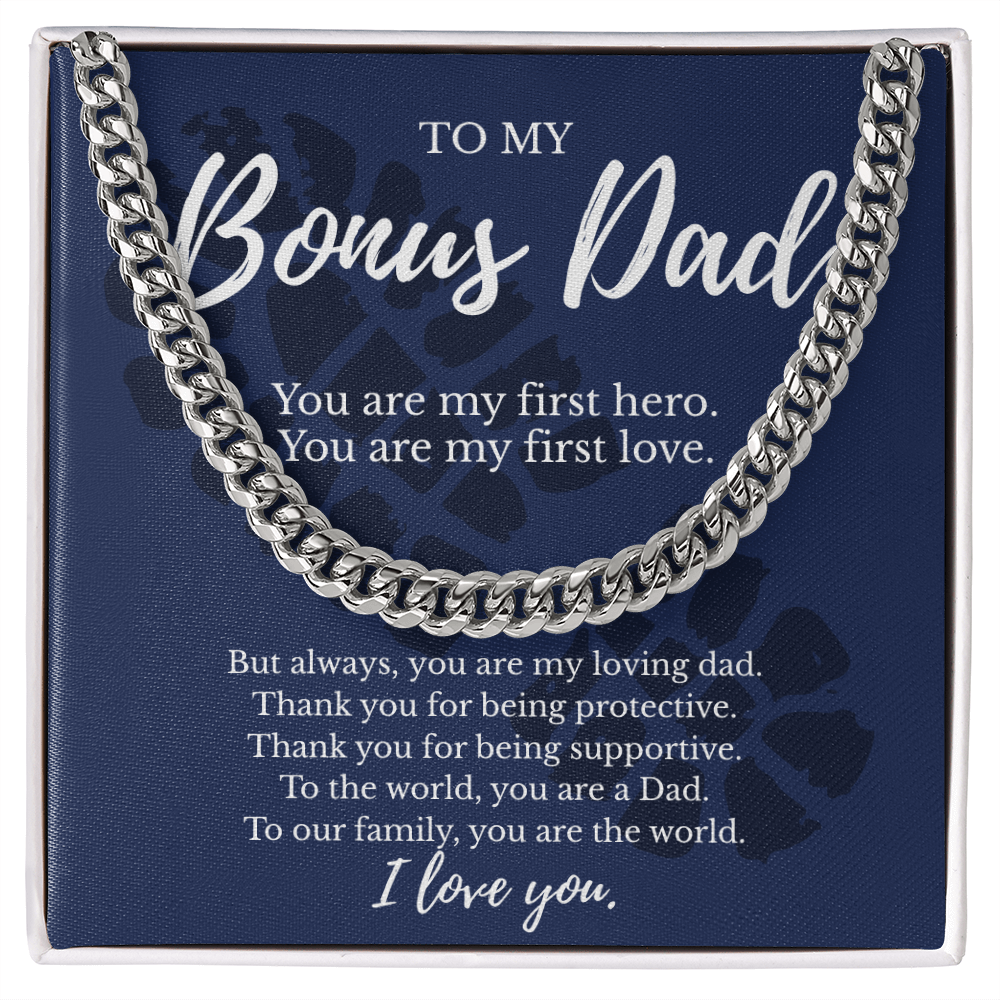 To My Bonus Dad | You Are My First Hero - Cuban Link Necklace