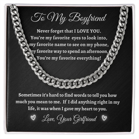 To My Boyfriend - Cuban Chain Necklace