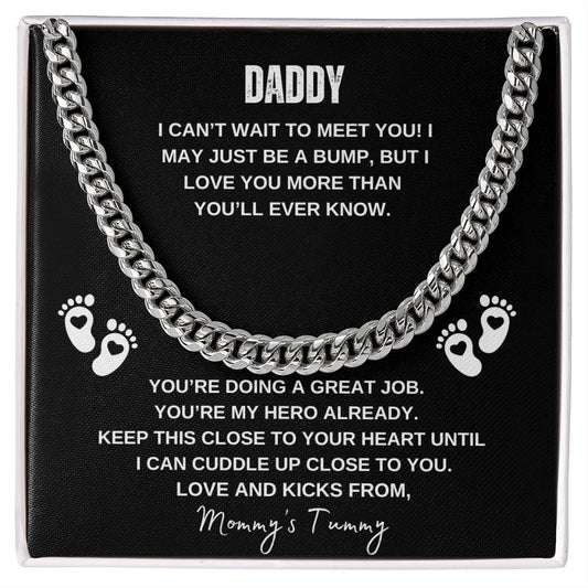 To Daddy | Can't Wait to Meet You - Cuban Link Chain