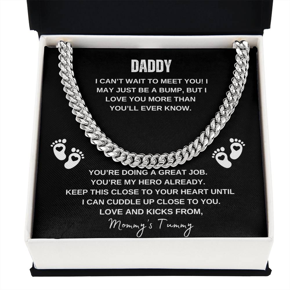 To Daddy | Can't Wait to Meet You - Cuban Link Chain