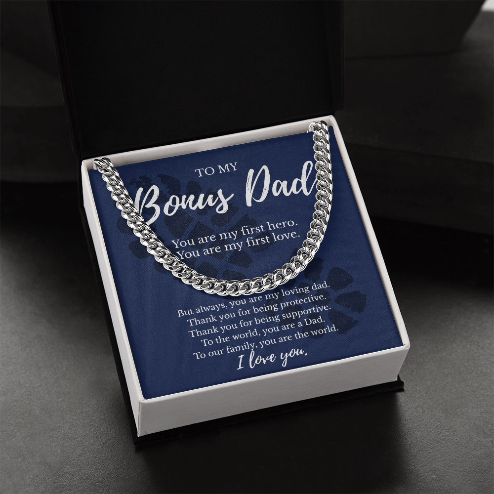 To My Bonus Dad | You Are My First Hero - Cuban Link Necklace