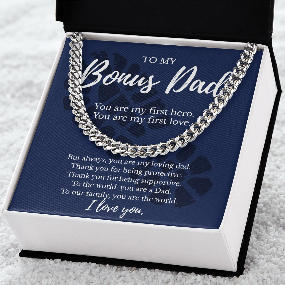 To My Bonus Dad | You Are My First Hero - Cuban Link Necklace