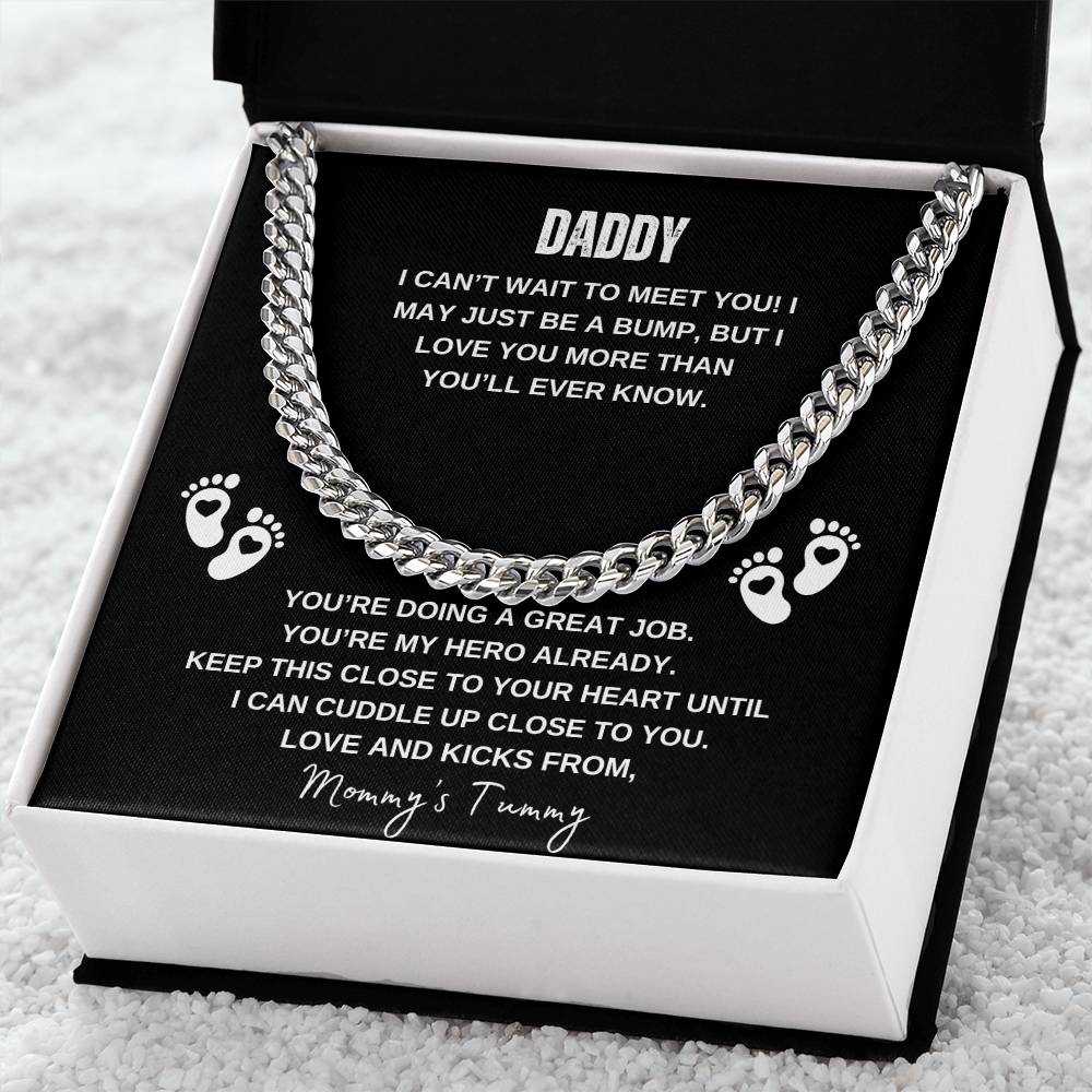 To Daddy | Can't Wait to Meet You - Cuban Link Chain