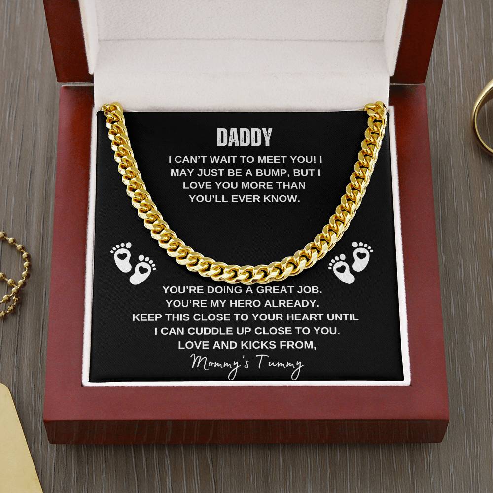 To Daddy | Can't Wait to Meet You - Cuban Link Chain