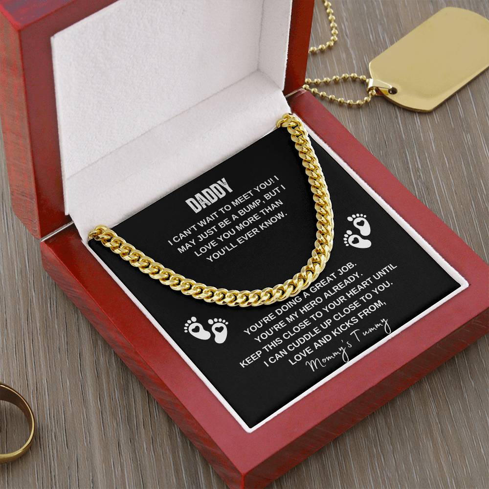 To Daddy | Can't Wait to Meet You - Cuban Link Chain