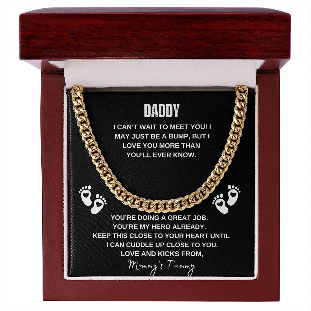 To Daddy | Can't Wait to Meet You - Cuban Link Chain