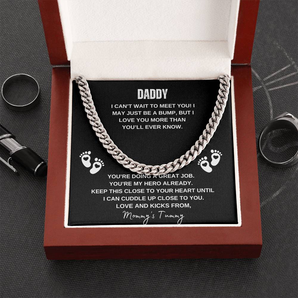 To Daddy | Can't Wait to Meet You - Cuban Link Chain