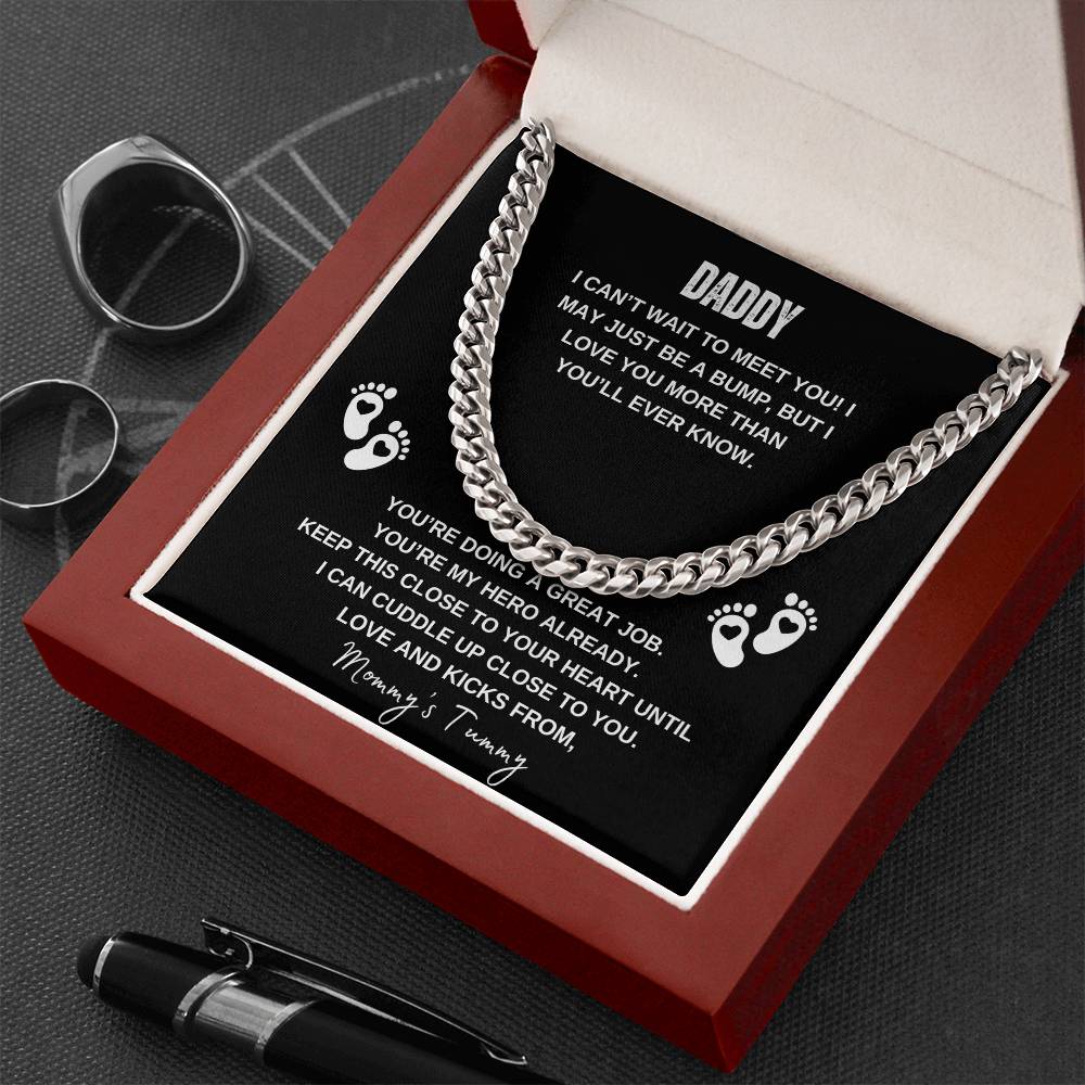 To Daddy | Can't Wait to Meet You - Cuban Link Chain