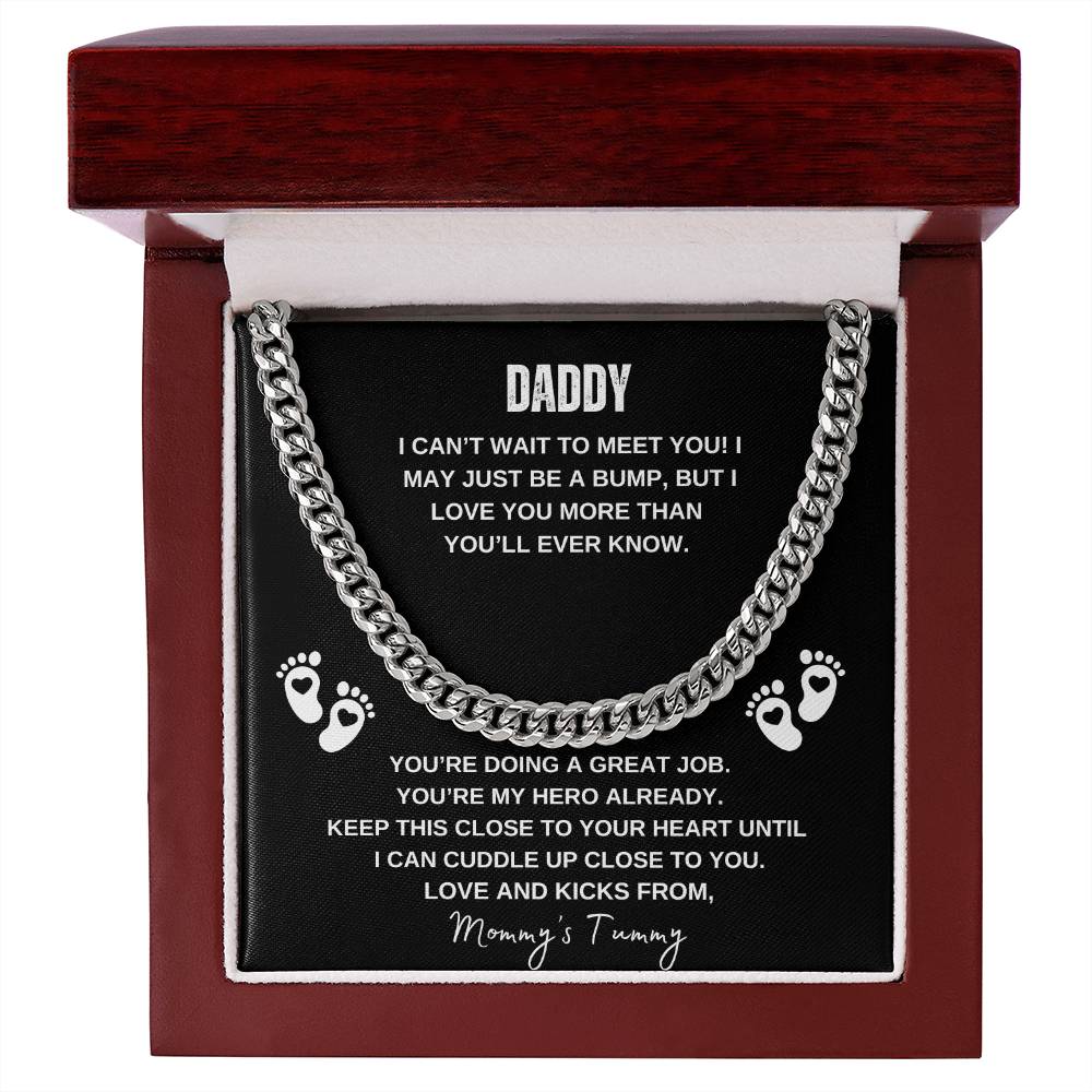 To Daddy | Can't Wait to Meet You - Cuban Link Chain