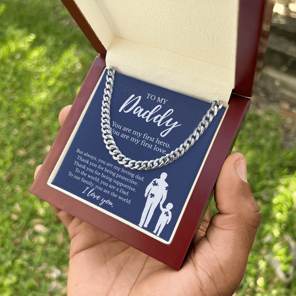 To My Daddy Gift | You Are My First Hero - Cuban Link Necklace
