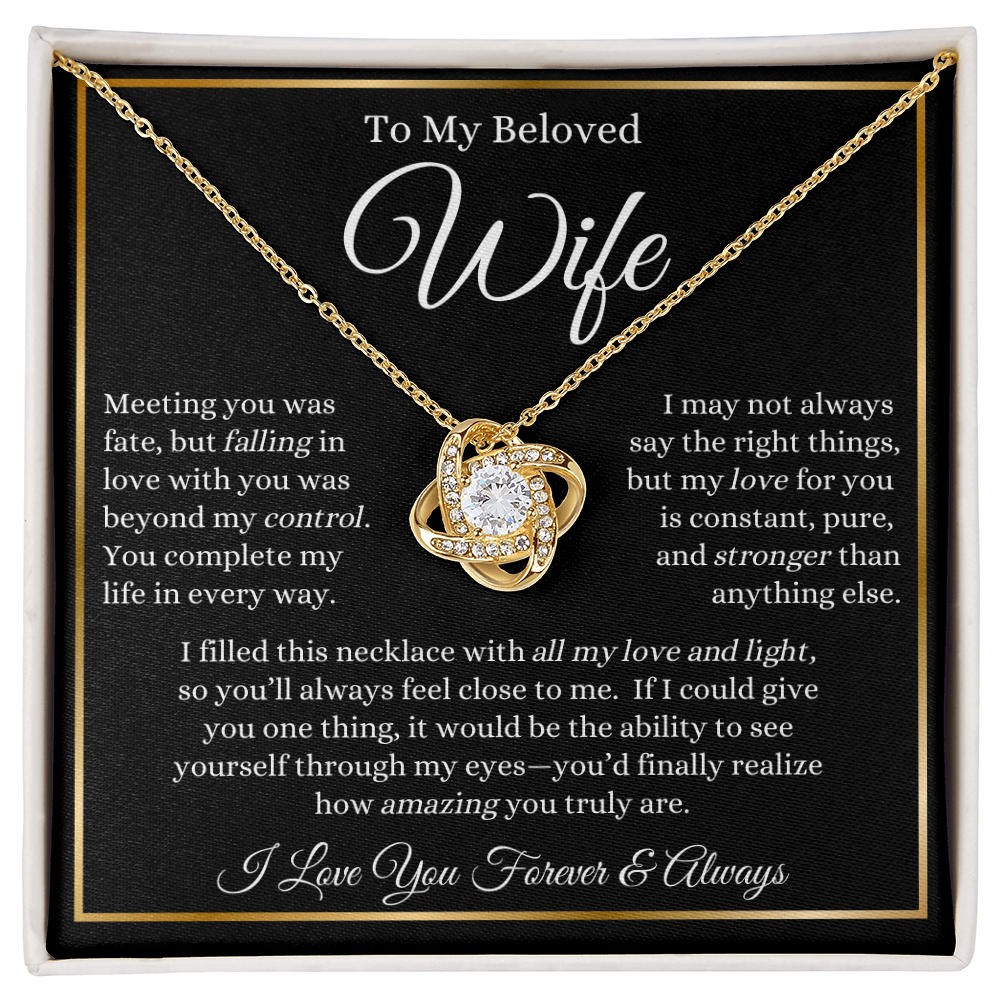 To My Beloved Wife - Love Knot Necklace