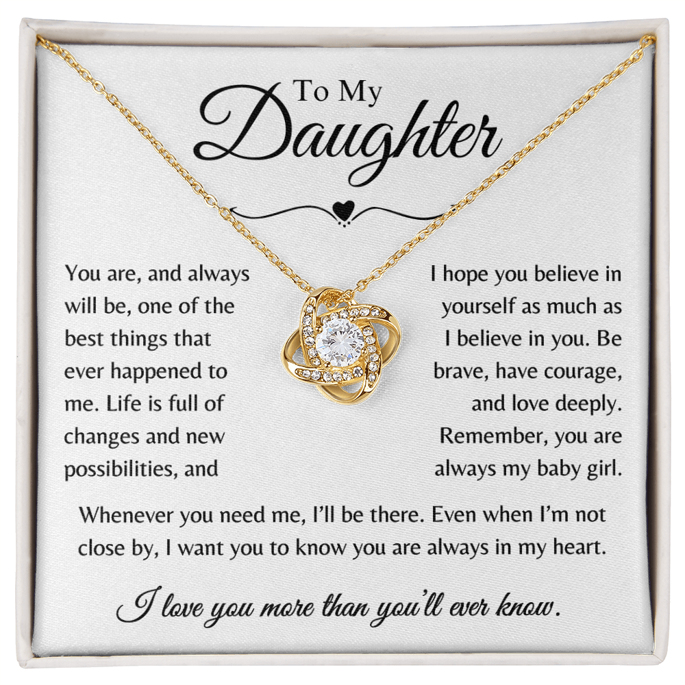 To My Daughter - Whenever You Need Me Love Knot Necklace