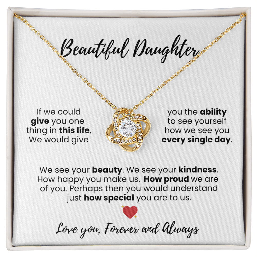 Beautiful Daughter Love Knot Necklace - Symbol of Love and Protection
