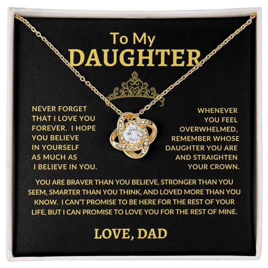 To My Daughter - Dad's Love Knot Necklace | Birthday | Graduation | Special Occasion