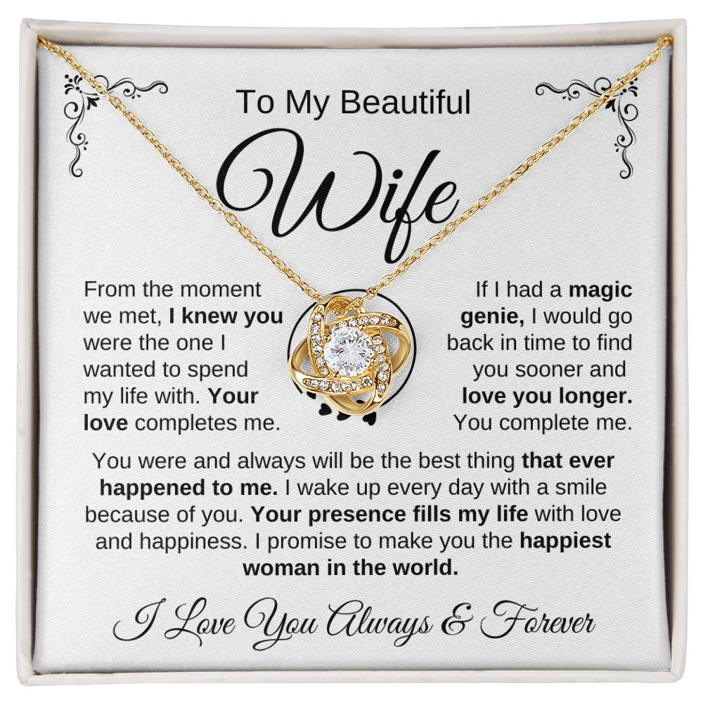 To My Beautiful Wife | You're the Best Thing - Love Knot Necklace