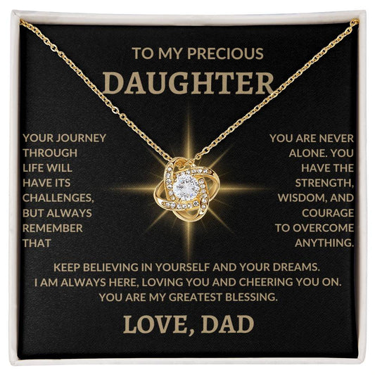 To My Precious Daughter Love, Dad | Love Knot Necklace