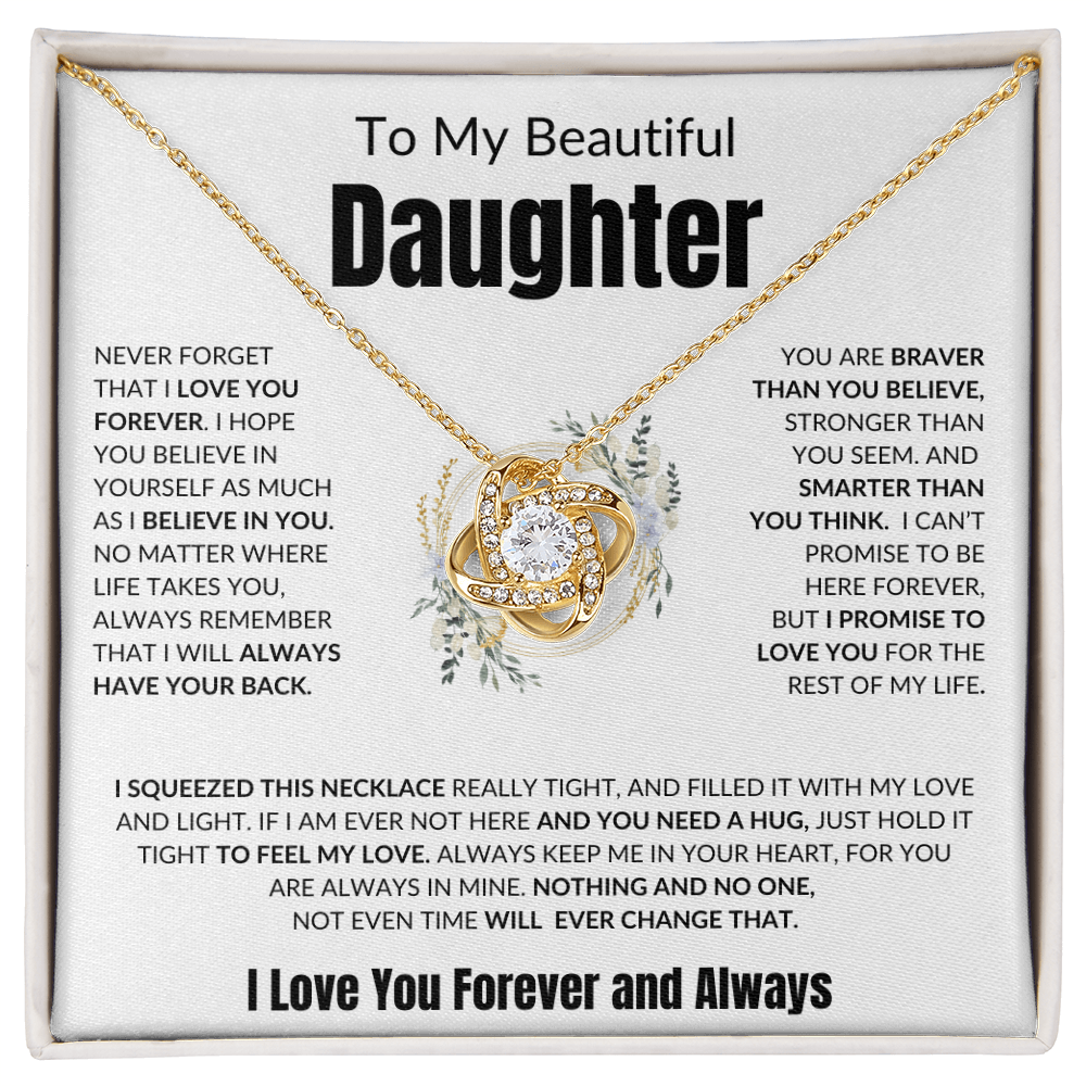 To My Beautiful Daughter | I Love You Forever - Love Knot Necklace