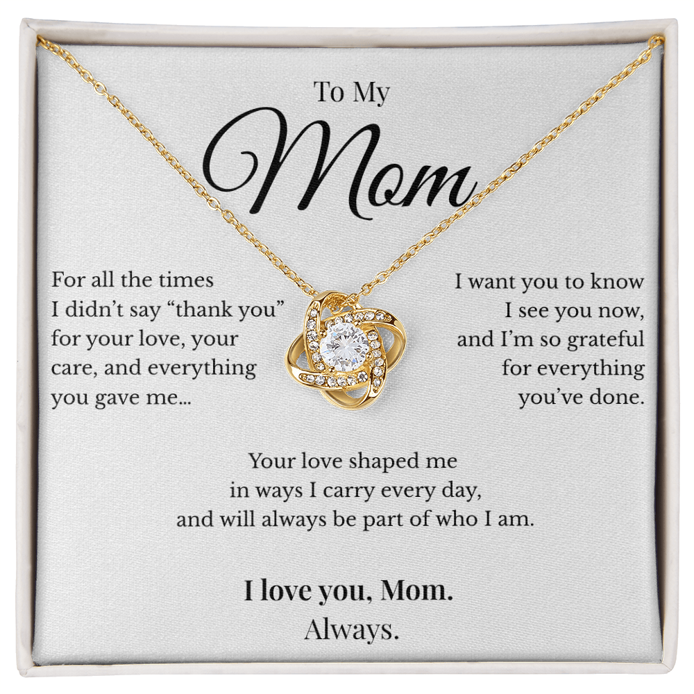 Love Knot Necklace for Mom –  Pendant Gift