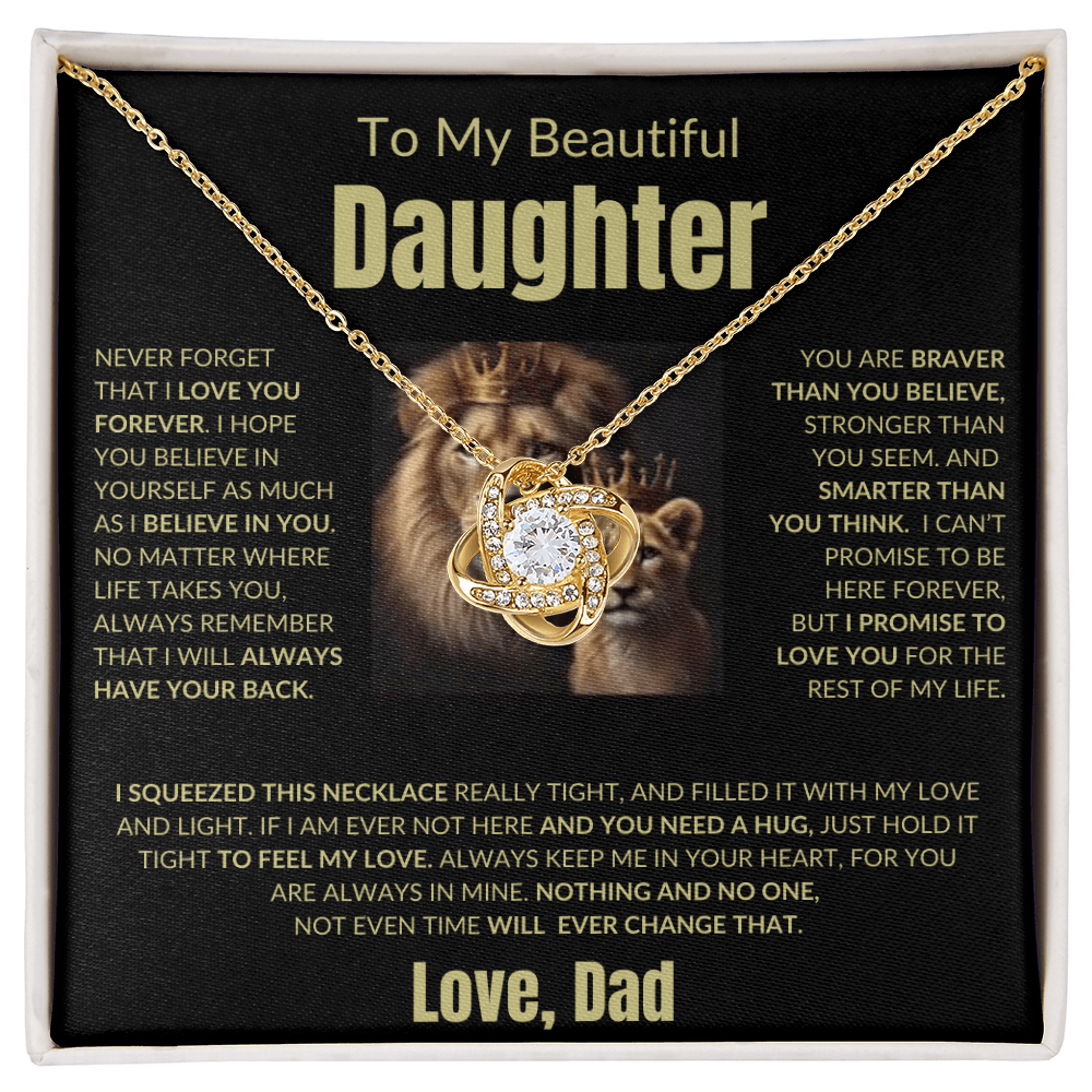 To My Daughter - Love Knot Necklace