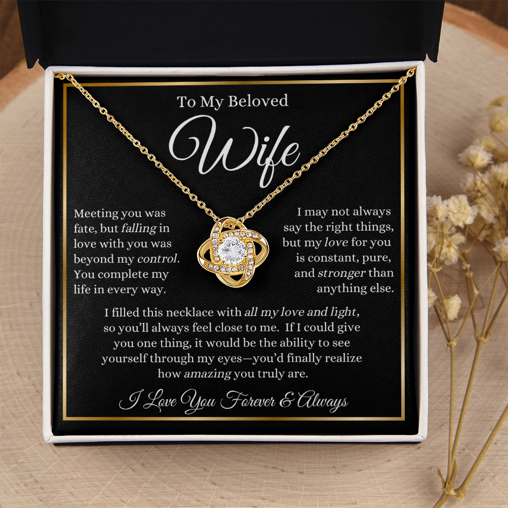 To My Beloved Wife - Love Knot Necklace