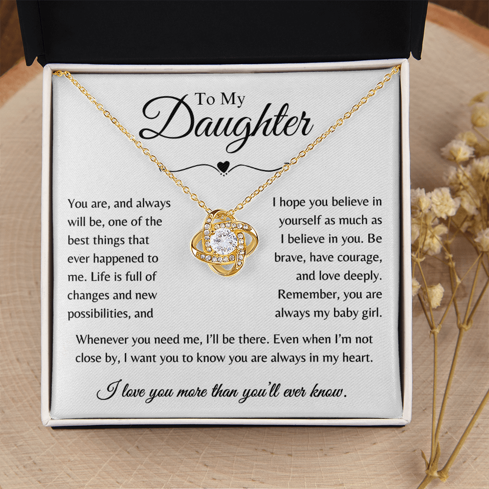 To My Daughter - Whenever You Need Me Love Knot Necklace
