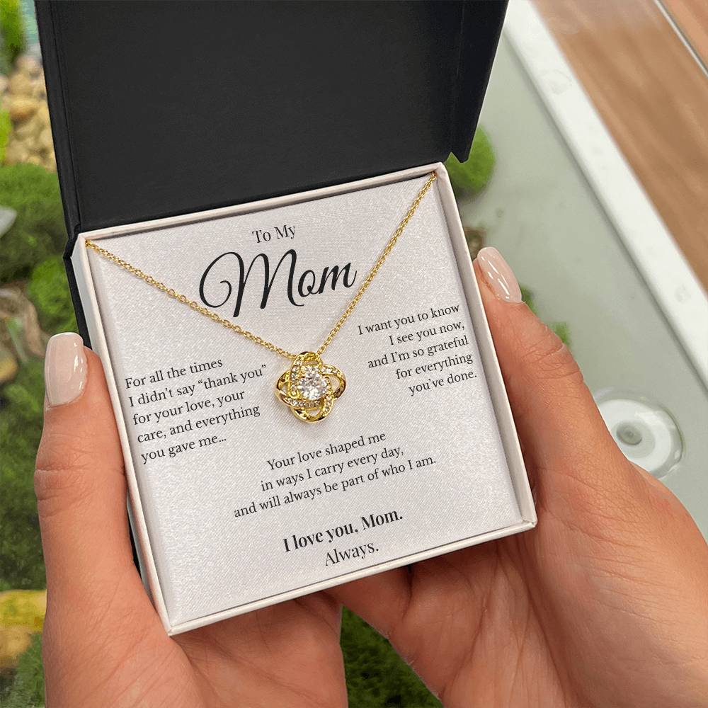 Love Knot Necklace for Mom –  Pendant Gift
