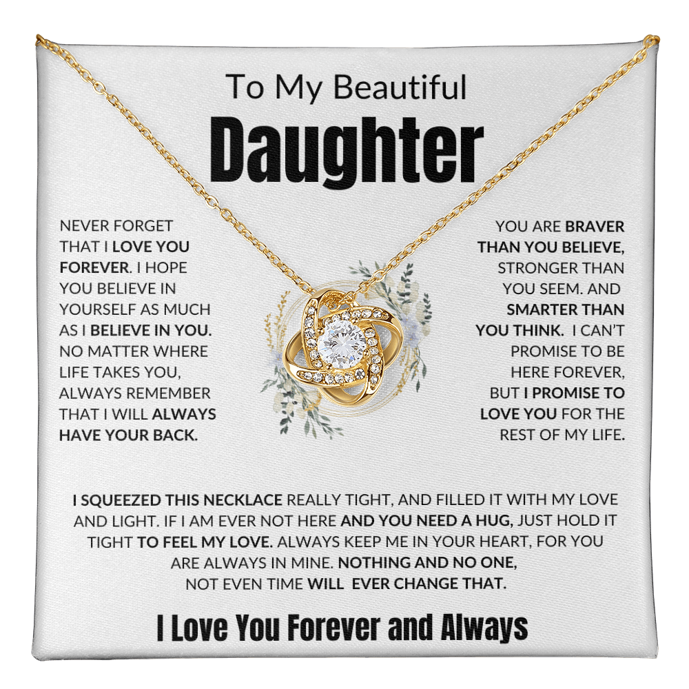 To My Beautiful Daughter | I Love You Forever - Love Knot Necklace
