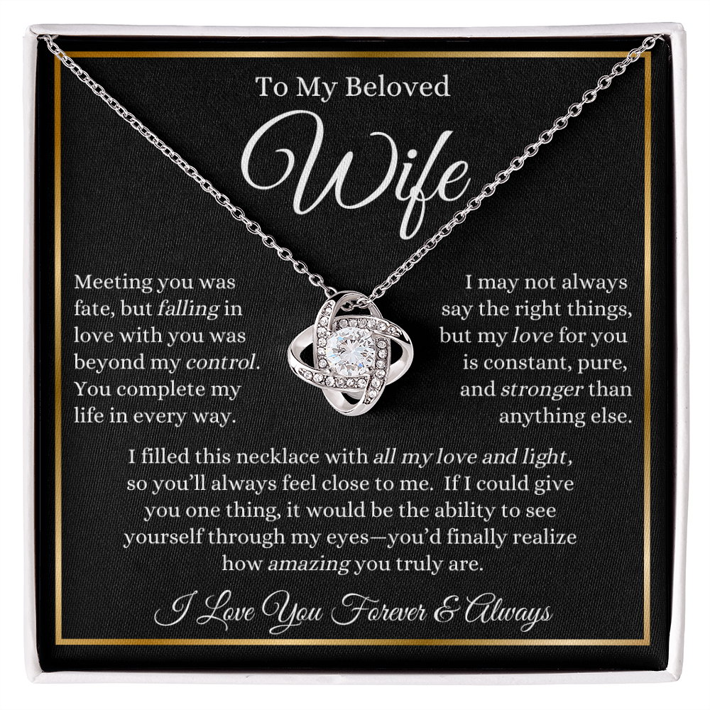To My Beloved Wife - Love Knot Necklace