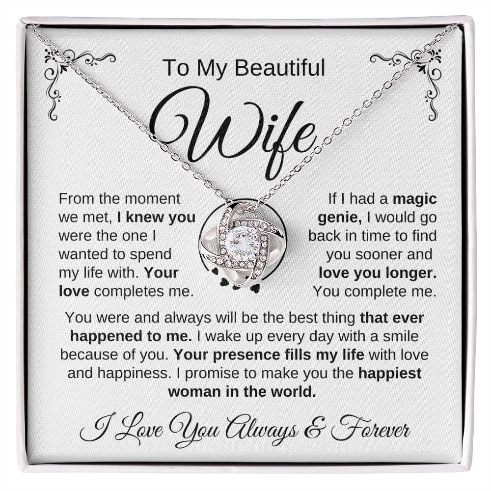 To My Beautiful Wife | You're the Best Thing - Love Knot Necklace