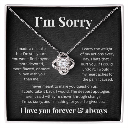 Apologies Love Knot Necklace - Romantic Jewelry Gift for Her B
