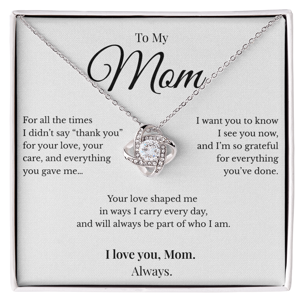 Love Knot Necklace for Mom –  Pendant Gift