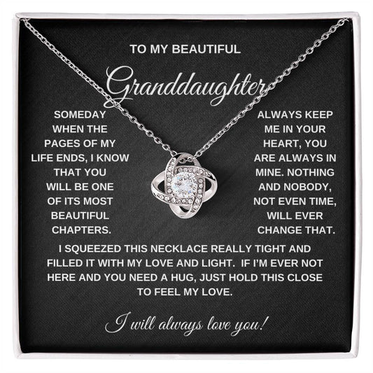 To My Granddaughter | Love Knot Necklace - BW