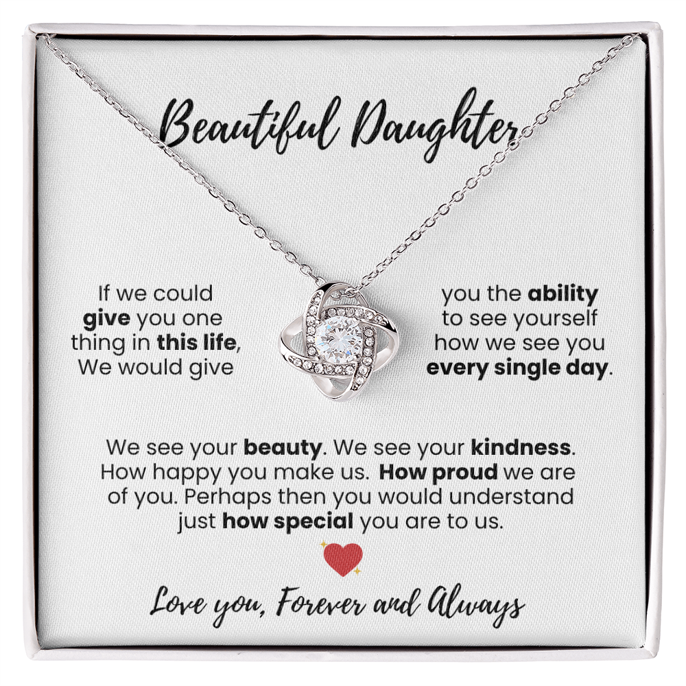 Beautiful Daughter Love Knot Necklace - Symbol of Love and Protection