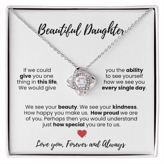 Beautiful Daughter Love Knot Necklace - Symbol of Love and Protection