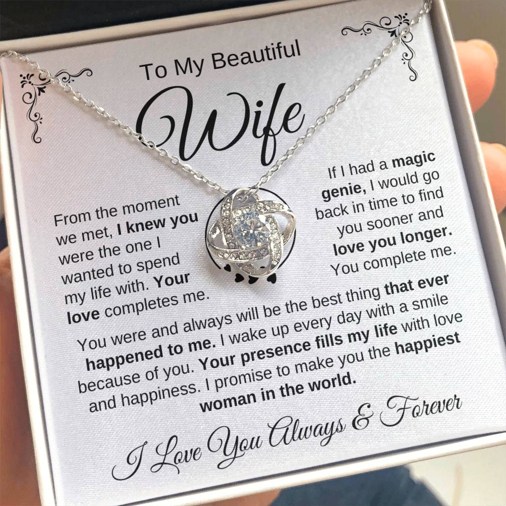 To My Beautiful Wife | You're the Best Thing - Love Knot Necklace