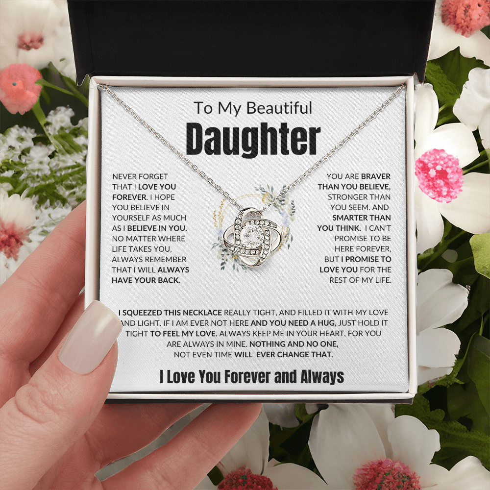 To My Beautiful Daughter | I Love You Forever - Love Knot Necklace