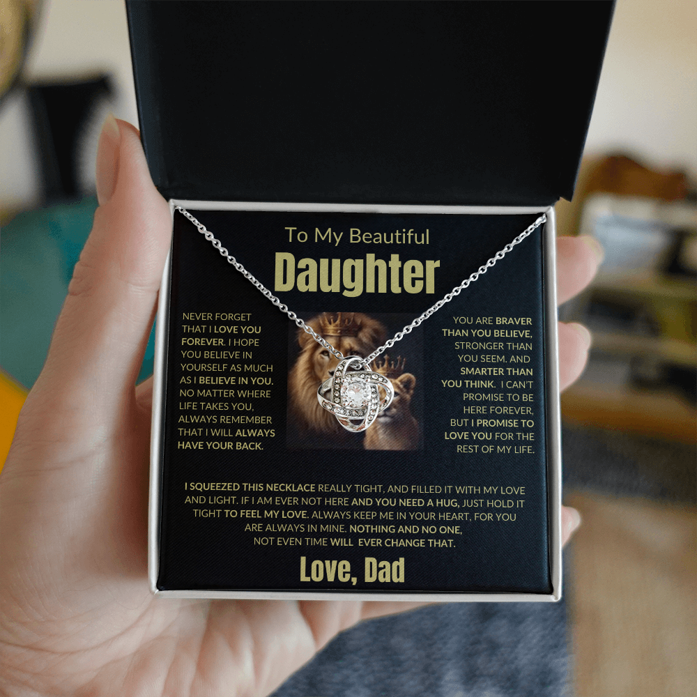 To My Daughter - Love Knot Necklace