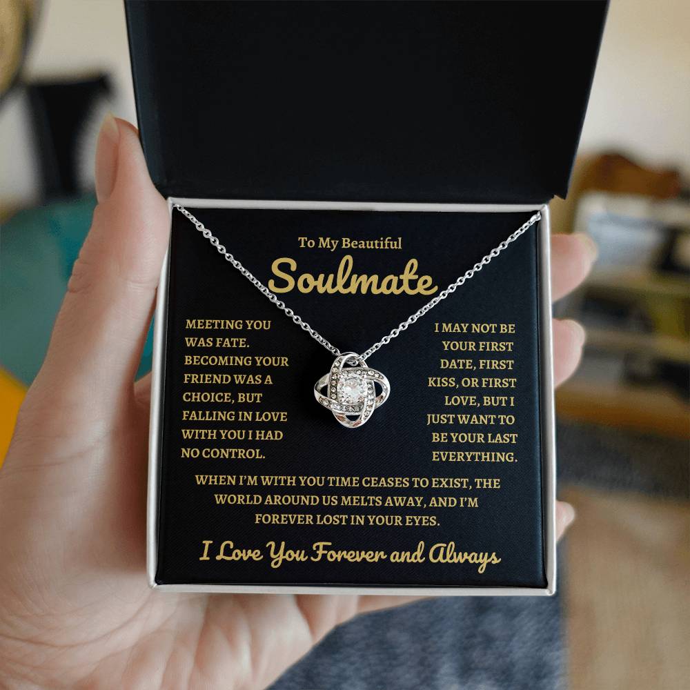 To My Beautiful Soulmate | Time Ceases to Exist - Love Knot Necklace