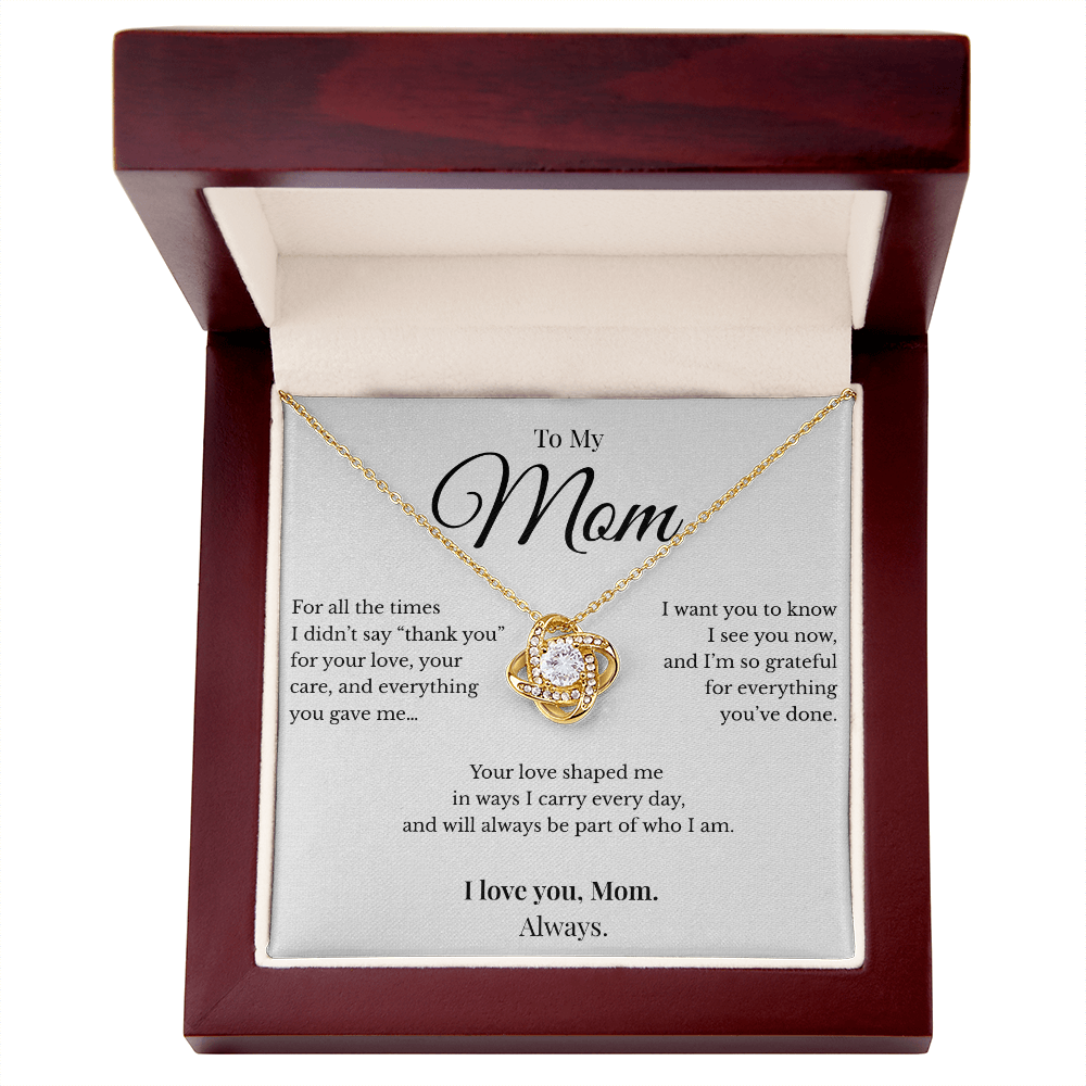 Love Knot Necklace for Mom –  Pendant Gift